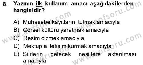 Uluslararası İletişim Dersi 2013 - 2014 Yılı (Vize) Ara Sınav Soruları 8. Soru