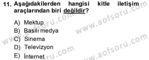 Uluslararası İletişim Dersi 2013 - 2014 Yılı (Final) Dönem Sonu Sınav Soruları 11. Soru