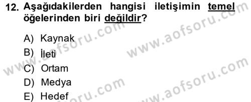 Uluslararası İletişim Dersi 2013 - 2014 Yılı (Final) Dönem Sonu Sınav Soruları 12. Soru