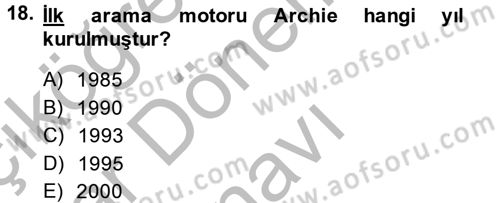 Uluslararası İletişim Dersi 2013 - 2014 Yılı (Final) Dönem Sonu Sınav Soruları 18. Soru