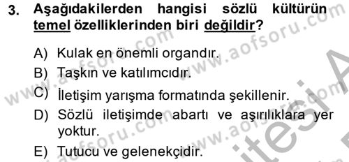 Uluslararası İletişim Dersi 2013 - 2014 Yılı (Final) Dönem Sonu Sınav Soruları 3. Soru