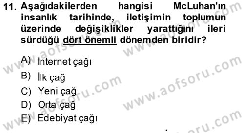 Uluslararası İletişim Dersi 2014 - 2015 Yılı (Vize) Ara Sınav Soruları 11. Soru