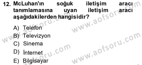 Uluslararası İletişim Dersi 2014 - 2015 Yılı (Vize) Ara Sınav Soruları 12. Soru