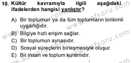 Uluslararası İletişim Dersi 2014 - 2015 Yılı (Final) Dönem Sonu Sınav Soruları 10. Soru