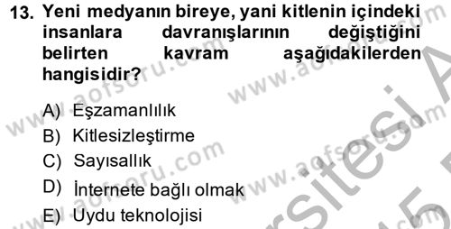Uluslararası İletişim Dersi 2014 - 2015 Yılı (Final) Dönem Sonu Sınav Soruları 13. Soru