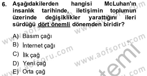 Uluslararası İletişim Dersi 2014 - 2015 Yılı (Final) Dönem Sonu Sınav Soruları 6. Soru