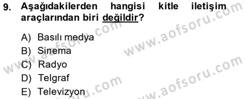 Uluslararası İletişim Dersi 2014 - 2015 Yılı (Final) Dönem Sonu Sınav Soruları 9. Soru