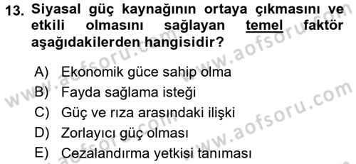 Uluslararası İletişim Dersi 2015 - 2016 Yılı (Vize) Ara Sınav Soruları 13. Soru