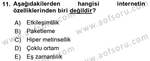 Uluslararası İletişim Dersi 2015 - 2016 Yılı (Final) Dönem Sonu Sınav Soruları 11. Soru