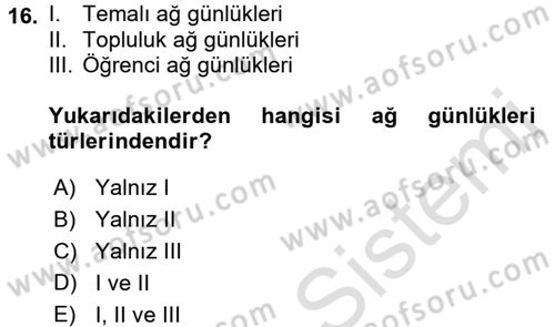 Uluslararası İletişim Dersi 2015 - 2016 Yılı (Final) Dönem Sonu Sınav Soruları 16. Soru