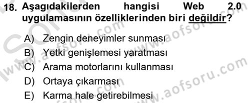 Uluslararası İletişim Dersi 2015 - 2016 Yılı (Final) Dönem Sonu Sınav Soruları 18. Soru