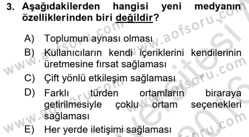 Uluslararası İletişim Dersi 2015 - 2016 Yılı (Final) Dönem Sonu Sınav Soruları 3. Soru