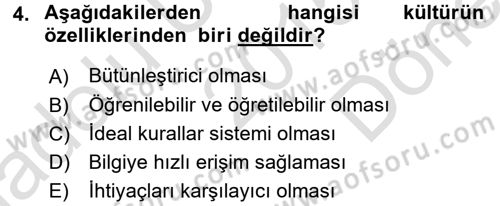 Uluslararası İletişim Dersi 2015 - 2016 Yılı (Final) Dönem Sonu Sınav Soruları 4. Soru