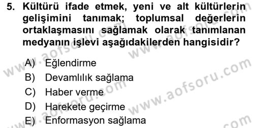 Uluslararası İletişim Dersi 2015 - 2016 Yılı (Final) Dönem Sonu Sınav Soruları 5. Soru