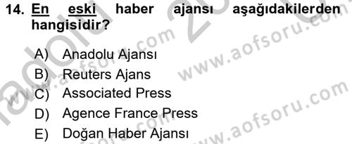 Uluslararası İletişim Dersi 2016 - 2017 Yılı 3 Ders Sınavı 14. Soru