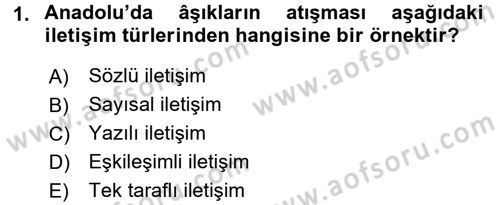 Uluslararası İletişim Dersi 2016 - 2017 Yılı (Vize) Ara Sınav Soruları 1. Soru