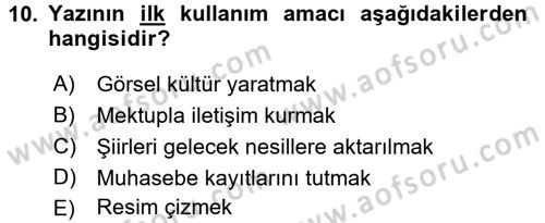 Uluslararası İletişim Dersi 2016 - 2017 Yılı (Vize) Ara Sınav Soruları 10. Soru