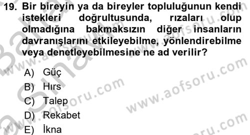 Uluslararası İletişim Dersi 2016 - 2017 Yılı (Vize) Ara Sınav Soruları 19. Soru