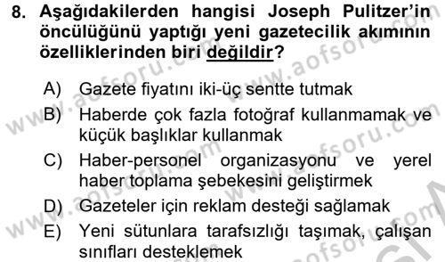Uluslararası İletişim Dersi 2016 - 2017 Yılı (Vize) Ara Sınav Soruları 8. Soru
