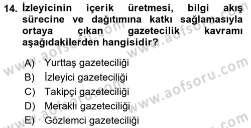 Uluslararası İletişim Dersi 2016 - 2017 Yılı (Final) Dönem Sonu Sınavı 14. Soru