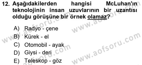 Uluslararası İletişim Dersi 2017 - 2018 Yılı (Vize) Ara Sınav Soruları 12. Soru