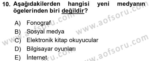 Uluslararası İletişim Dersi 2017 - 2018 Yılı (Final) Dönem Sonu Sınav Soruları 10. Soru