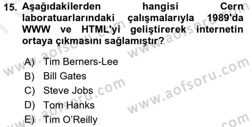 Uluslararası İletişim Dersi 2017 - 2018 Yılı (Final) Dönem Sonu Sınav Soruları 15. Soru