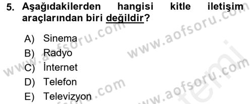 Uluslararası İletişim Dersi 2017 - 2018 Yılı (Final) Dönem Sonu Sınav Soruları 5. Soru