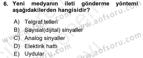 Uluslararası İletişim Dersi 2017 - 2018 Yılı (Final) Dönem Sonu Sınav Soruları 6. Soru