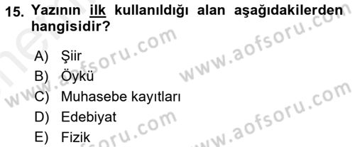 Uluslararası İletişim Dersi 2018 - 2019 Yılı (Vize) Ara Sınav Soruları 15. Soru
