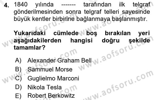 Uluslararası İletişim Dersi 2018 - 2019 Yılı (Vize) Ara Sınav Soruları 4. Soru
