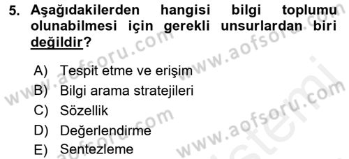 Uluslararası İletişim Dersi 2018 - 2019 Yılı (Vize) Ara Sınav Soruları 5. Soru