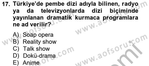 İletişim Kuramları Dersi 2012 - 2013 Yılı (Vize) Ara Sınavı 17. Soru