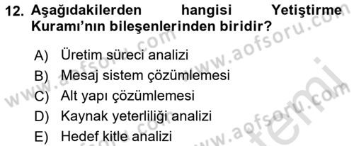 İletişim Kuramları Dersi 2021 - 2022 Yılı (Vize) Ara Sınav Soruları 12. Soru