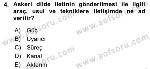 İletişim Kuramları Dersi 2021 - 2022 Yılı (Vize) Ara Sınav Soruları 4. Soru