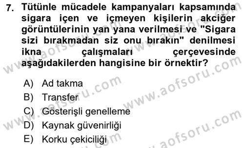 İletişim Kuramları Dersi 2021 - 2022 Yılı (Vize) Ara Sınav Soruları 7. Soru