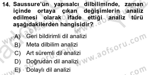 İletişim Kuramları Dersi 2022 - 2023 Yılı Yaz Okulu Sınav Soruları 14. Soru