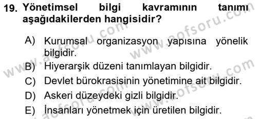 İletişim Kuramları Dersi 2022 - 2023 Yılı Yaz Okulu Sınav Soruları 19. Soru