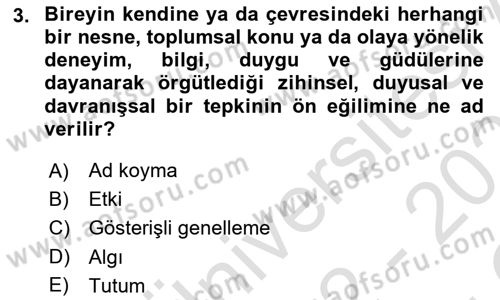 İletişim Kuramları Dersi 2022 - 2023 Yılı Yaz Okulu Sınav Soruları 3. Soru