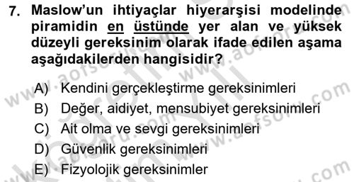 İletişim Kuramları Dersi 2022 - 2023 Yılı Yaz Okulu Sınav Soruları 7. Soru