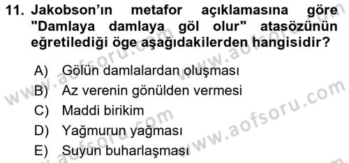 İletişim Kuramları Dersi 2023 - 2024 Yılı (Final) Dönem Sonu Sınav Soruları 11. Soru