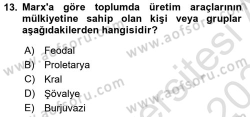 İletişim Kuramları Dersi Dönem Sonu Sınavı Deneme Sınav Soruları 13. Soru