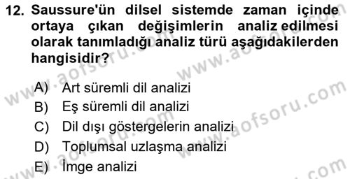 İletişim Kuramları Dersi 2023 - 2024 Yılı Yaz Okulu Sınav Soruları 12. Soru