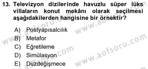 İletişim Kuramları Dersi 2023 - 2024 Yılı Yaz Okulu Sınav Soruları 13. Soru