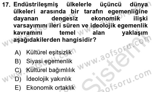 İletişim Kuramları Dersi 2023 - 2024 Yılı Yaz Okulu Sınav Soruları 17. Soru