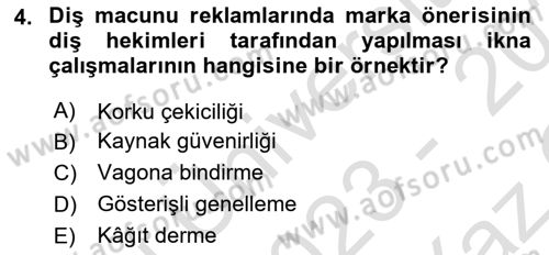 İletişim Kuramları Dersi 2023 - 2024 Yılı Yaz Okulu Sınav Soruları 4. Soru