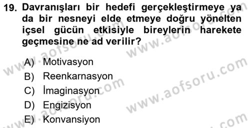 İletişim Kuramları Dersi 2024 - 2025 Yılı (Vize) Ara Sınav Soruları 19. Soru