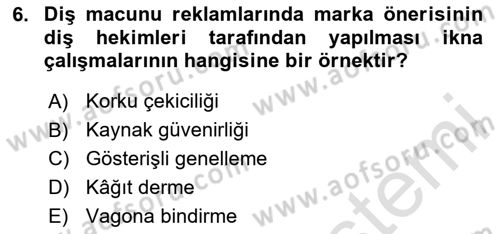 İletişim Kuramları Dersi 2024 - 2025 Yılı (Vize) Ara Sınav Soruları 6. Soru