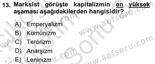 İletişim Kuramları Dersi Dönem Sonu Sınavı Deneme Sınav Soruları 13. Soru
