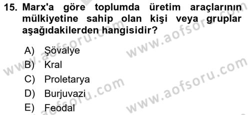 İletişim Kuramları Dersi 2025 - 2026 Yılı (Final) Dönem Sonu Sınav Soruları 15. Soru